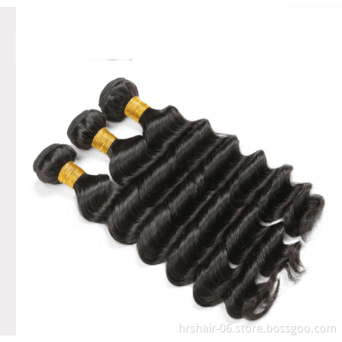 Loose Wave 13X4 Lace Frontal With Bundles Grade 10A Raw Unprocessed Indian Human Hair